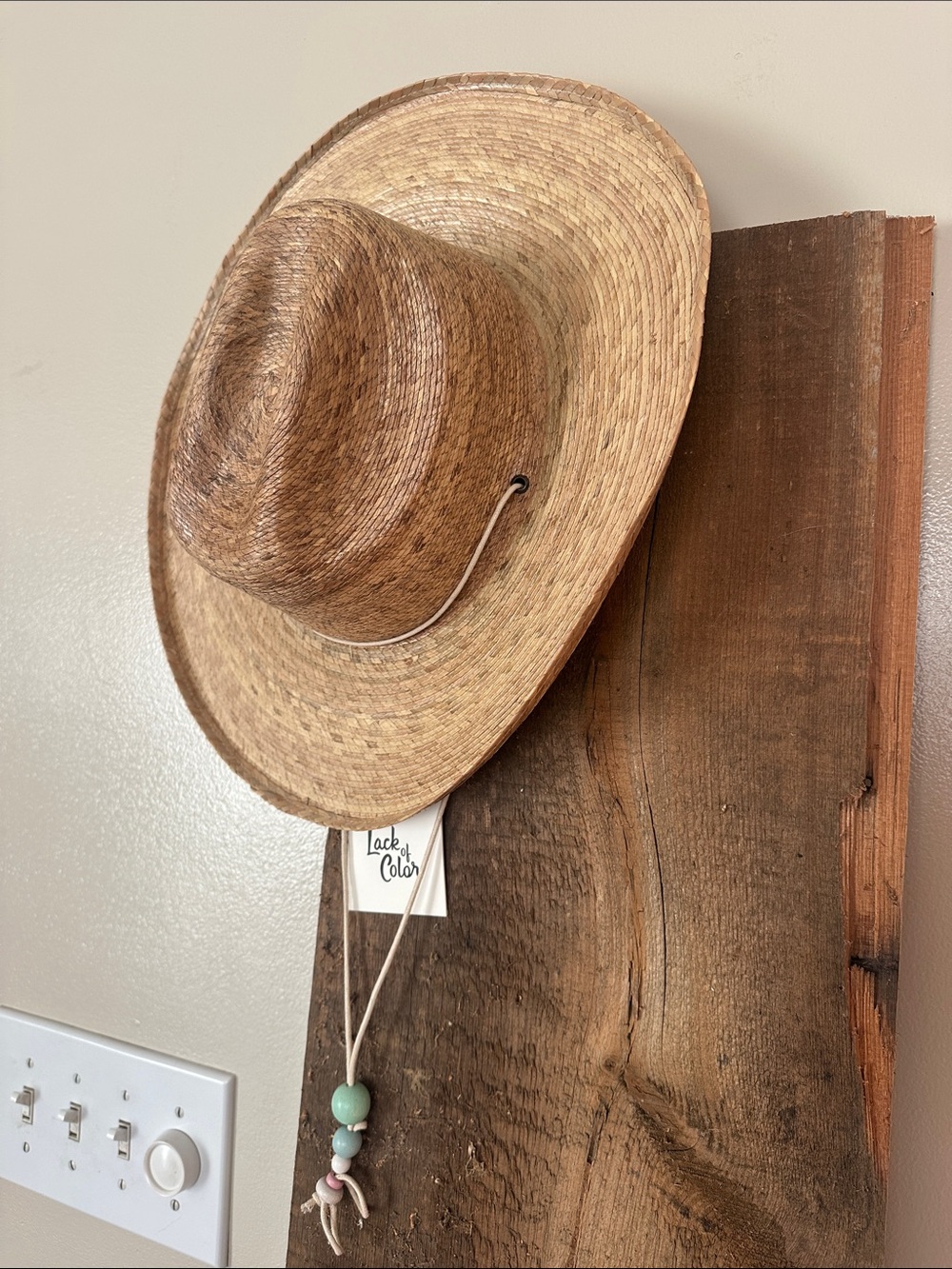 NWT 100% Mexican Palm Western Cowboy Hat Size L/XL Beaded Toasted Brown Unisex